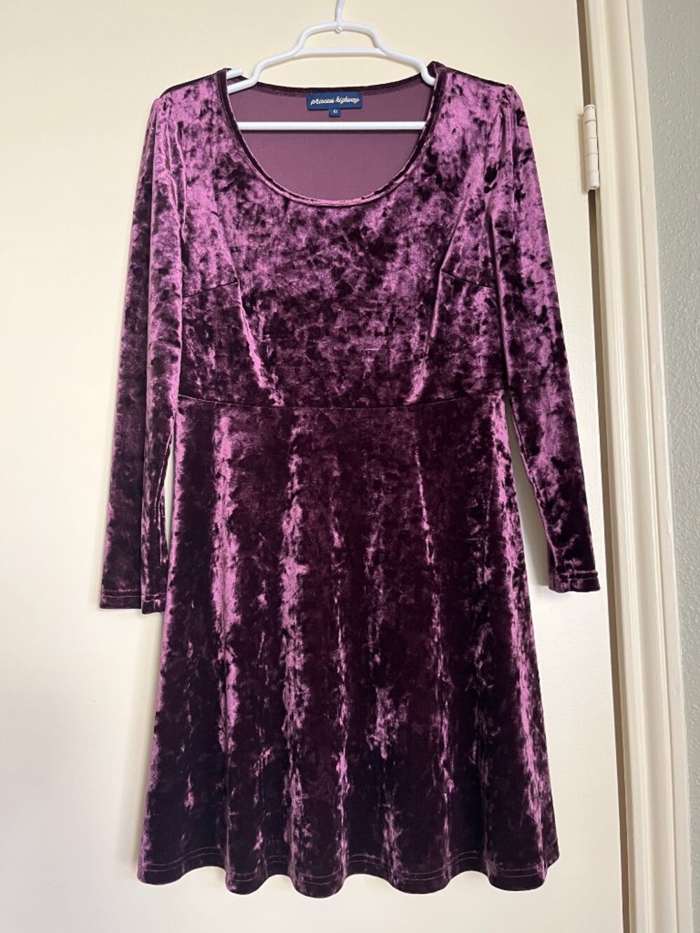 Princess Highway Long Sleeve Plum Crushed Velvet Dress Size 10 AUS/6 US